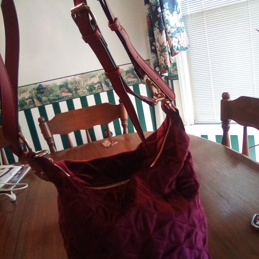 Red Velvet Convertable Backpack - image 5